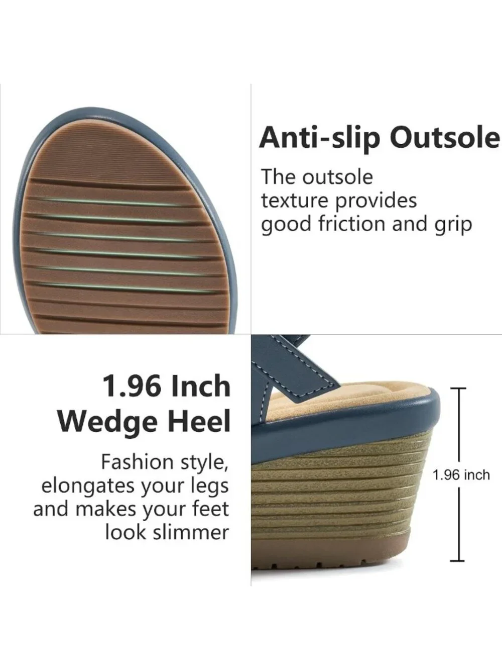 Stylish Women's Wedge Sandals - Comfortable Platform Shoes for Work & Casual